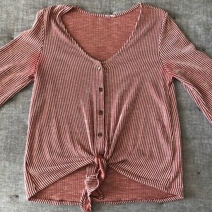 Red and White stripe blouse